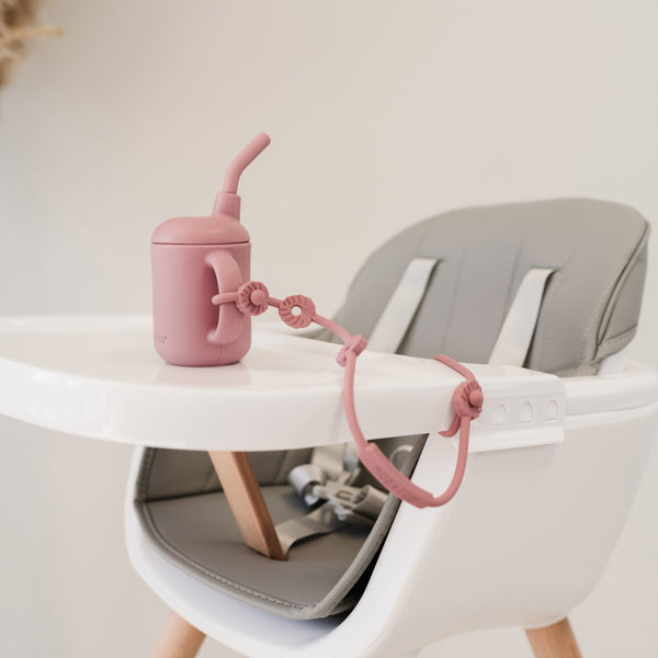 MOD AND TOD Silicone Monstera Strap-It Baby Accessory | Dusty Pink