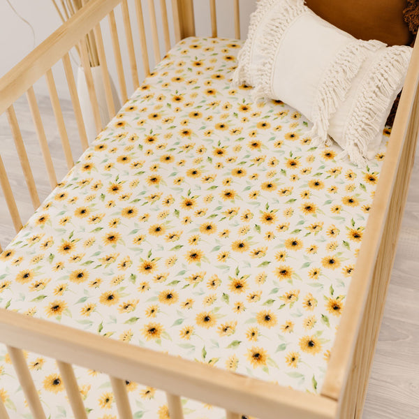 Mod and Tod Organic Cotton Fitted Cot Sheets | Sunflower