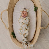 Mod & Tod Baby Stretchy Swaddle Wrap Organic Cotton - Sunny Bloom