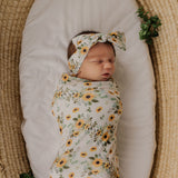 Mod & Tod Baby Stretchy Swaddle Wrap Organic Cotton - Sunny Bloom