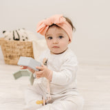 Big Waffle Bow Headband - Melon for baby, newborn and infant. Cute and beautiful. One size fit all