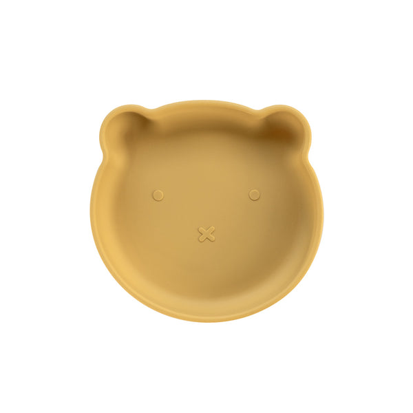 Silicone Suction Bear Plate | Mustard Yellow for kids and baby feeding