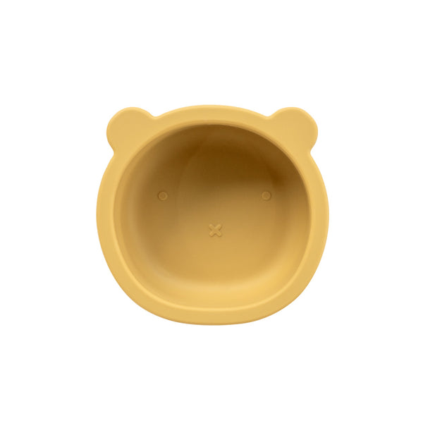 Silicone Suction Bear Bowl | Mustard Yellow for baby and kids feeding