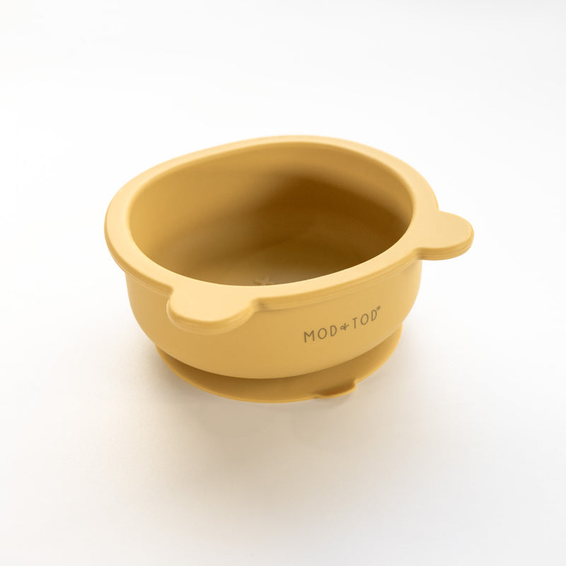 Silicone Suction Bear Bowl | Mustard Yellow for baby and kids feeding