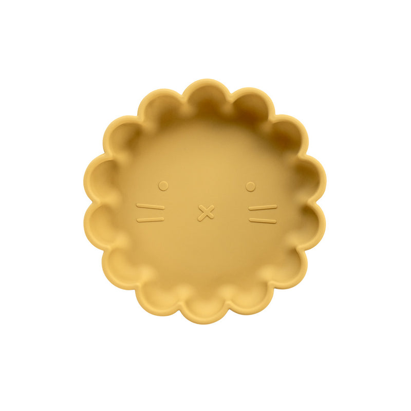 Silicone Suction Lion Plate | Mustard Yellow for kids and baby feeding