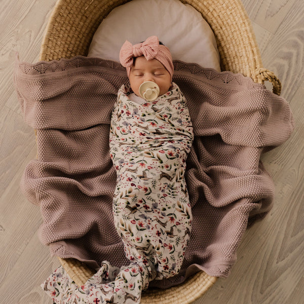 Bunny Hop organic Cotton and bamboo muslin swaddle wrap for baby, newborn and infant