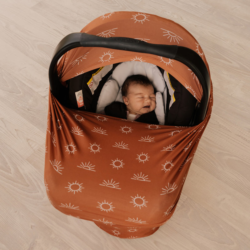 5 in 1 Multi Use Cover - Sunrise - Capsule Cover, Highchair Cover, Shopping Trolley Cover, Breastfeeding Cover, Nursing Scarf