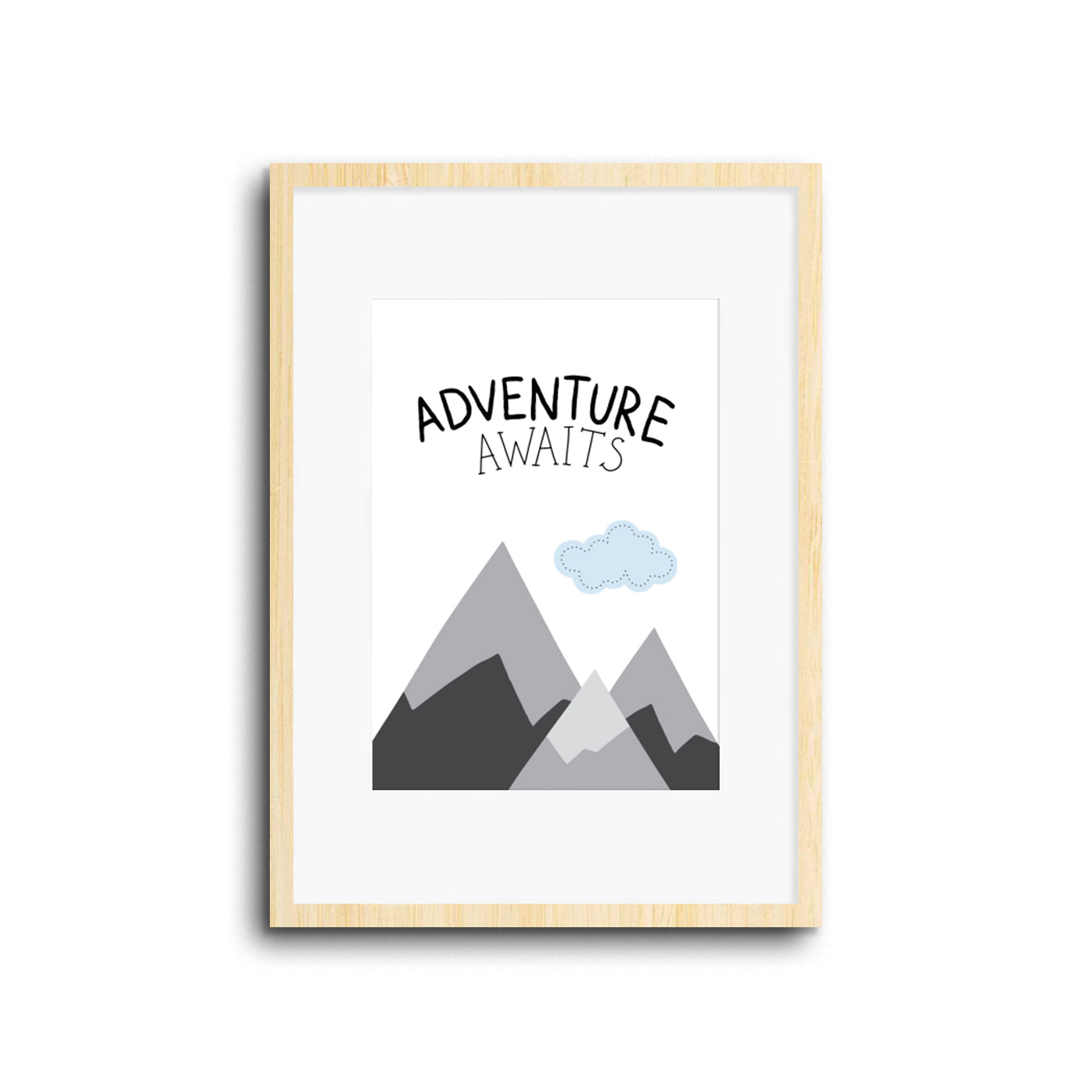 Adventure Awaits wall art print for baby room, nursery, kids room, boy room, playroom modern home decor scandi style. minimal style