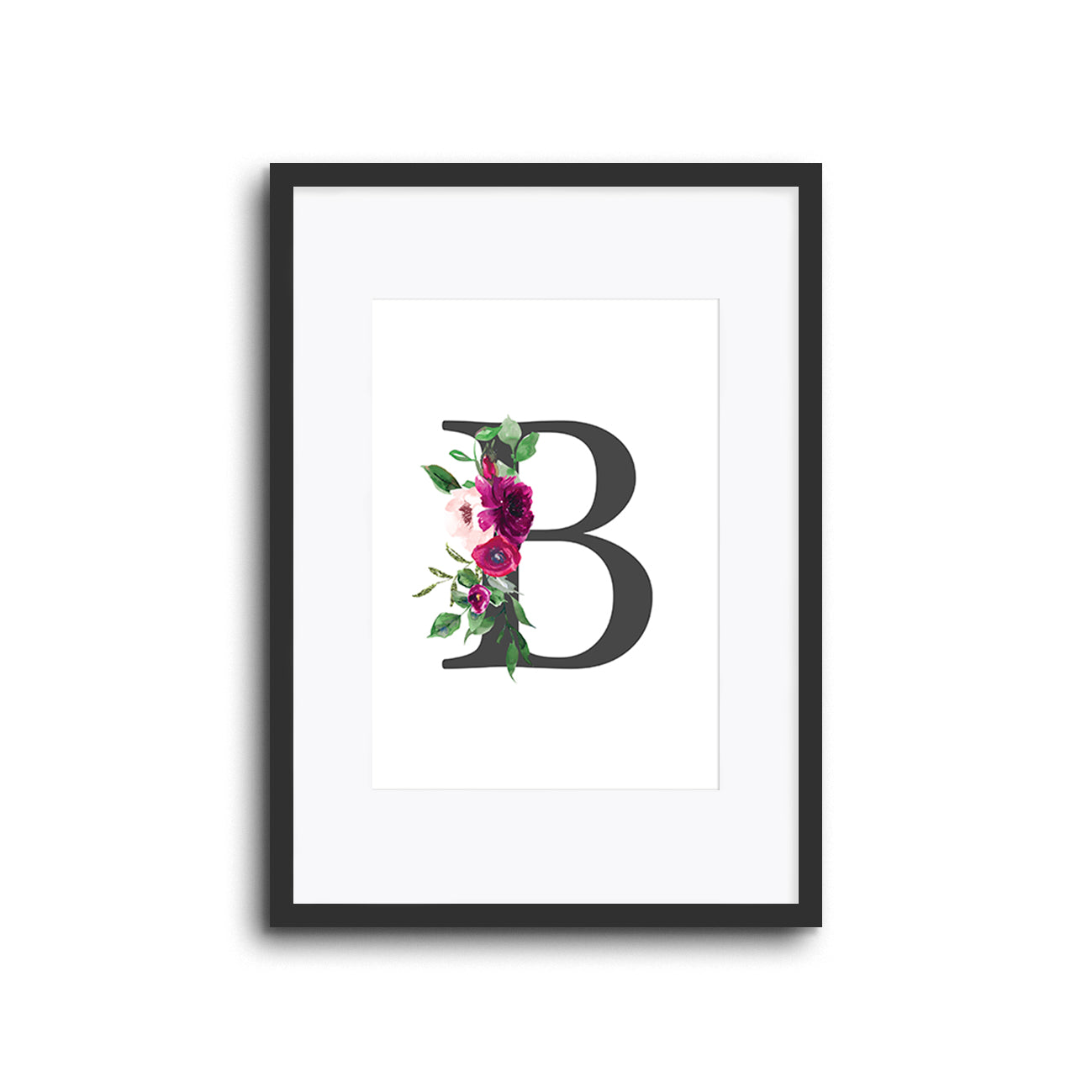 Floral Initials Letters Wall Print Nursery Decor