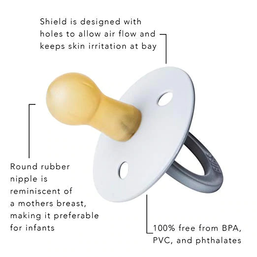 BIBS Colour Night Glow dummy pacifier in Cloud for baby and infant for comfort. Glow in the dark