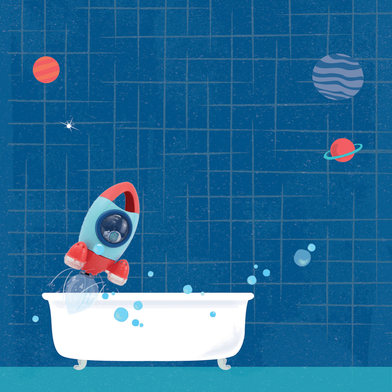 Bath Rocket for fun in the bath for baby, toddler and kids