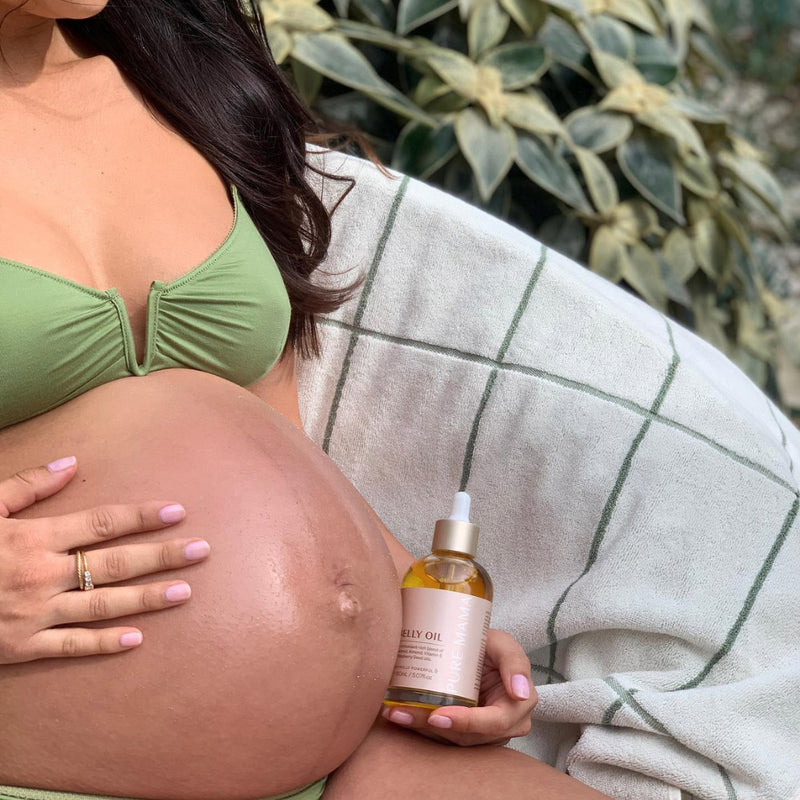Pure Mama Belly Oil for pregnant mums to prevent and reduce stretch mark. Made with high-quality, all-natural and organic ingredients, this belly and body oil has been specifically developed to help support the body’s natural growth during pregnancy.