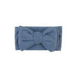 Big Waffle Bow Headband - Blueberry for baby, newborn and infant. Cute and beautiful. One size fit all
