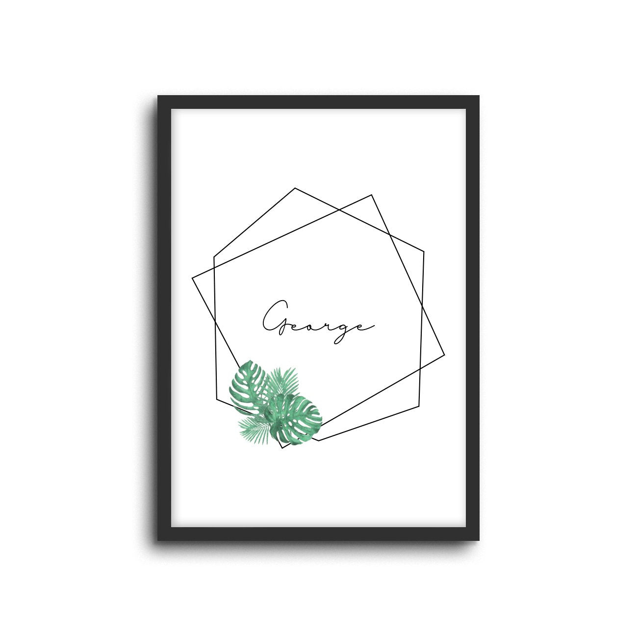 Botanical Custom Name Wall Print Nursery Art Kids Bedroom Art