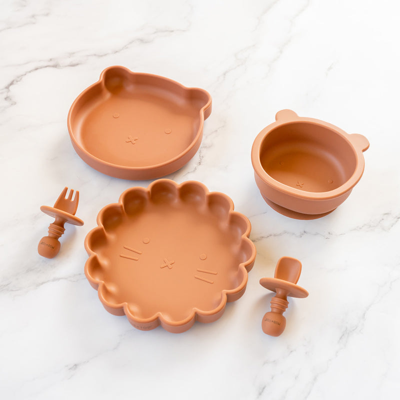 Silicone Suction Bear Bowl | Cinnamon for baby and kids feeding