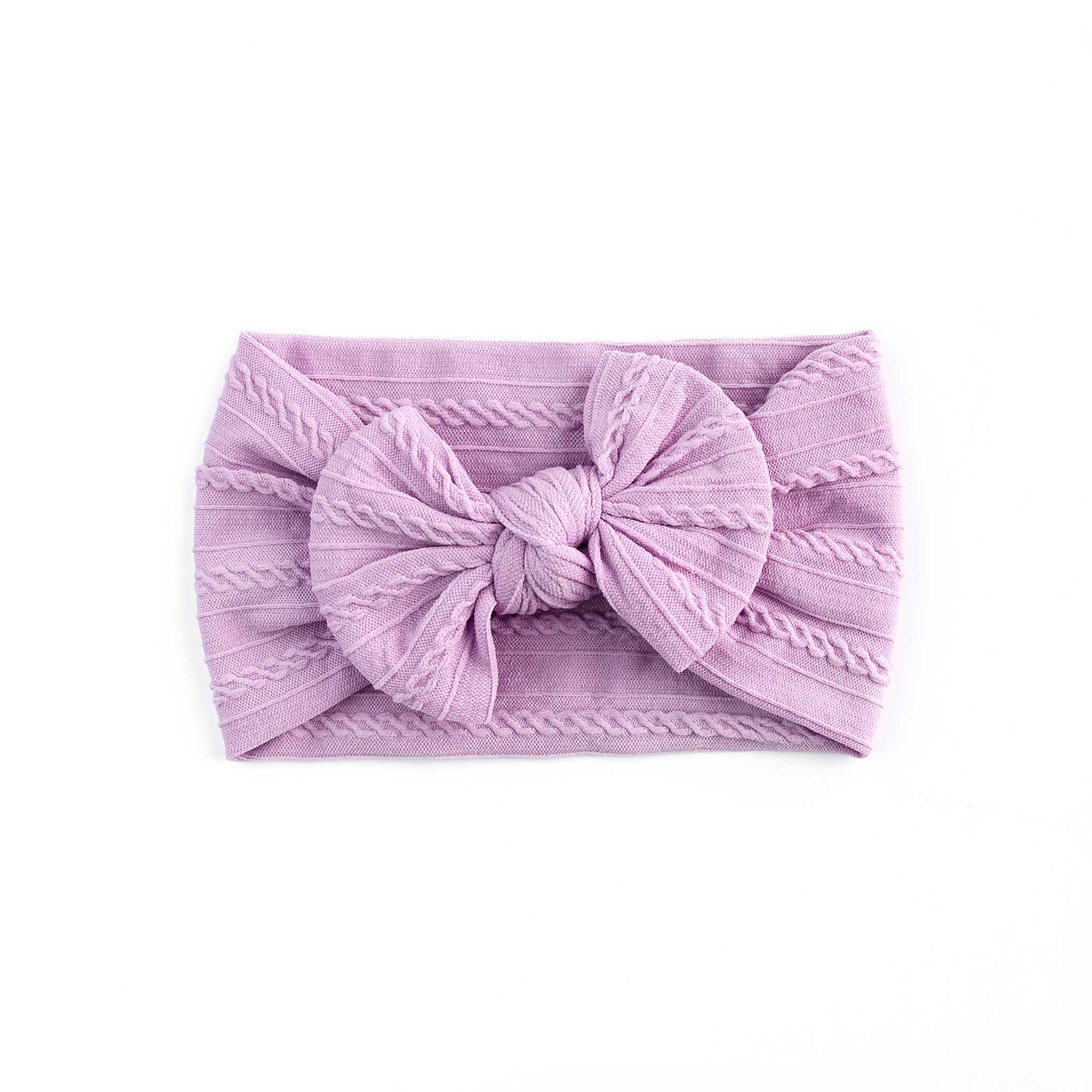 Cable Bow Headband - Violet for girls baby and toddlers. Cute, pretty and beautiful accessories 