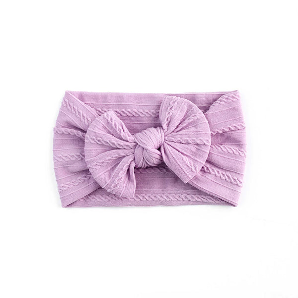 Cable Bow Headband - Violet for girls baby and toddlers. Cute, pretty and beautiful accessories 