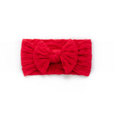 Waffle Bow Headband - Red for baby, newborn and infant. Cute and beautiful. One size fit all