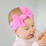 Cable Bow Headband - Bubble gum for girls baby and toddlers. Cute, pretty and beautiful accessories 