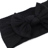 Cable Bow Headband - Black for baby, newborn and infant. Cute and beautiful. One size fit all