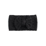 Waffle Bow Headband - Black for baby, newborn and infant. Cute and beautiful. One size fit all