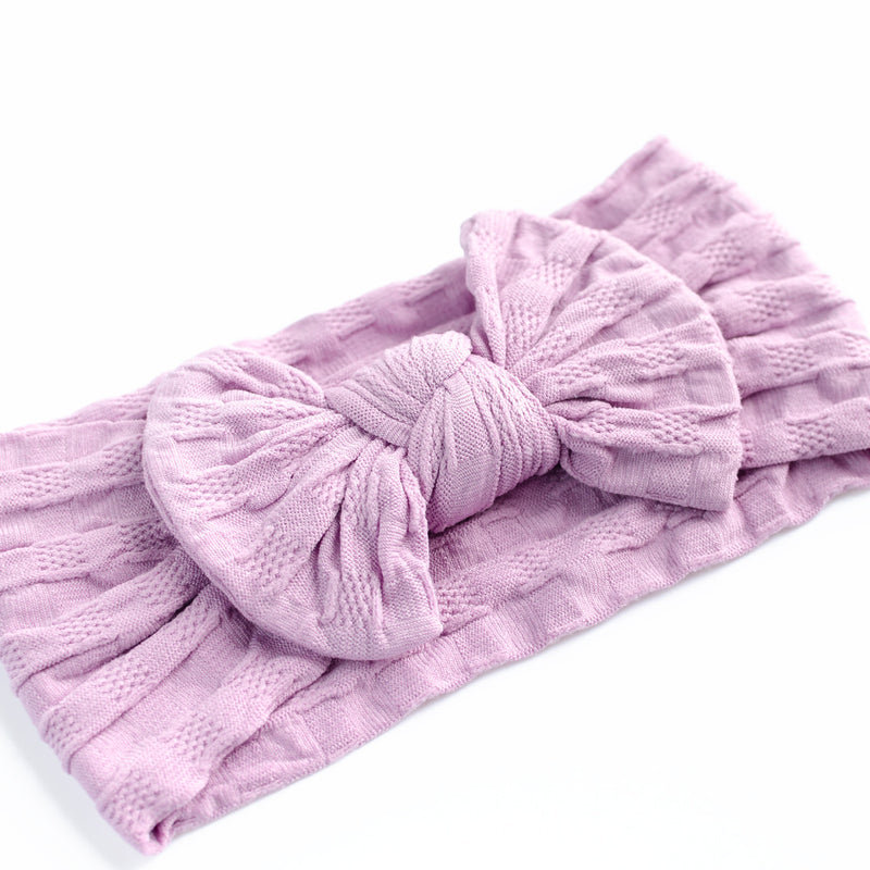 Waffle Bow Headband - Violet for baby, newborn and infant. Cute and beautiful. One size fit all