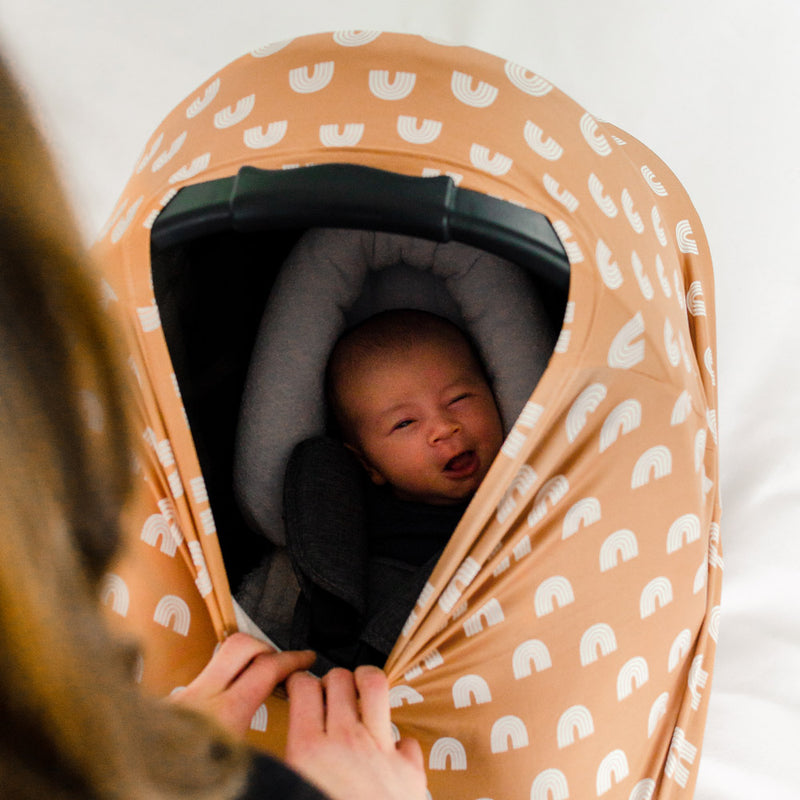 5 in 1 Multi Use Cover - Earth Rainbow - Capsule Cover, Highchair Cover, Shopping Trolley Cover, Breastfeeding Cover, Nursing Scarf