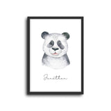 Panda Wall Print Baby Kids Room Nursery Art Custom Name