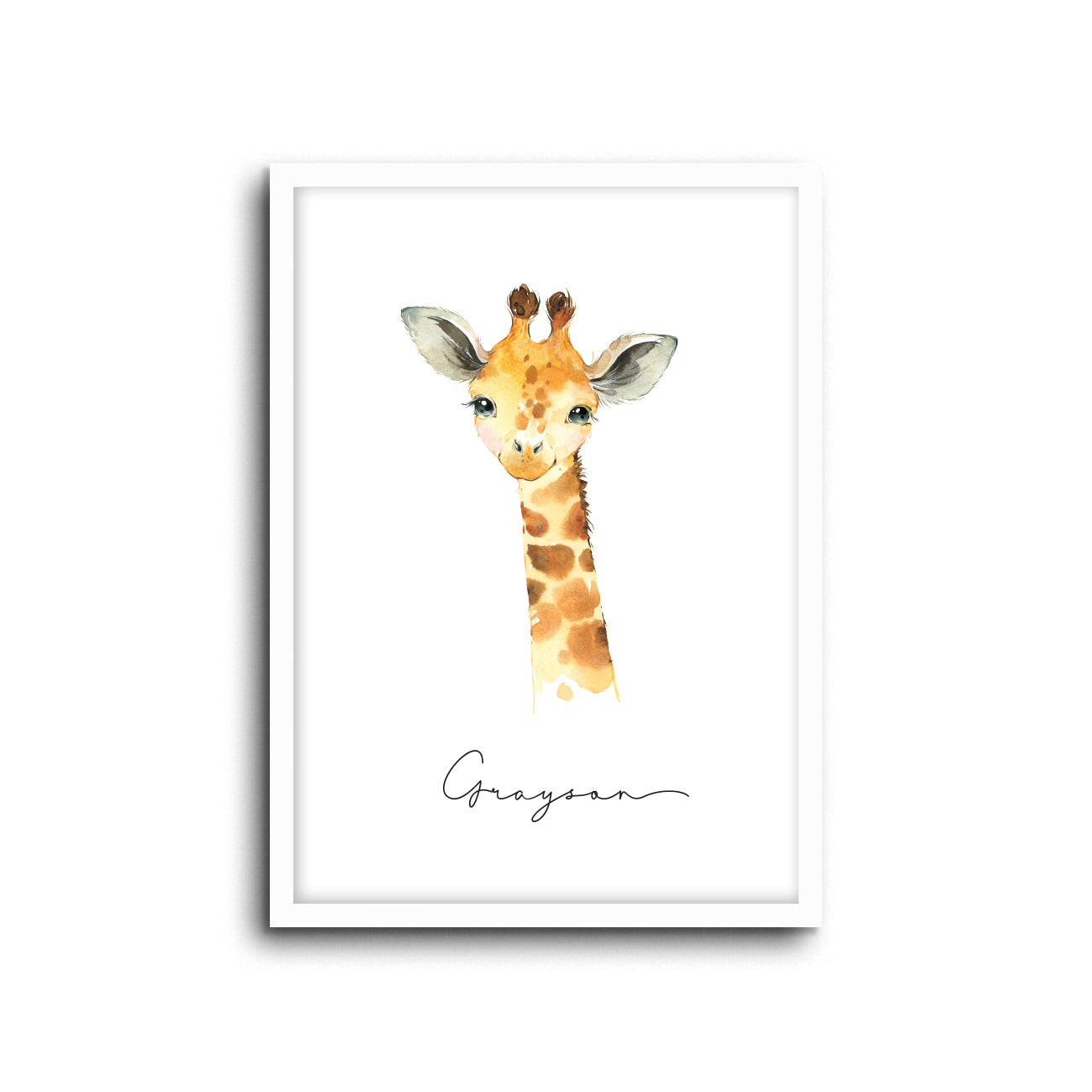 Giraffe Wall Print Baby Kids Room Nursery Art Custom Name