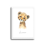 Cheetah Wall Print Baby Kids Room Nursery Art Custom Name