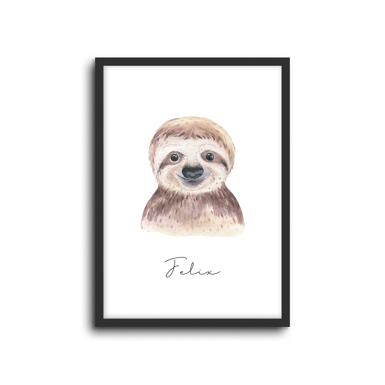 Sloth Wall Print Baby Kids Room Nursery Art Custom Name