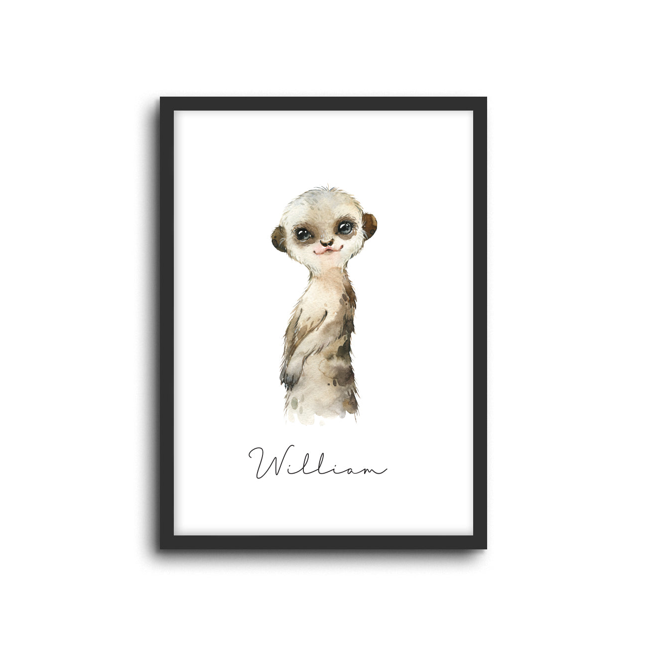 Meerkat Wall Print Baby Kids Room Nursery Art Custom Name