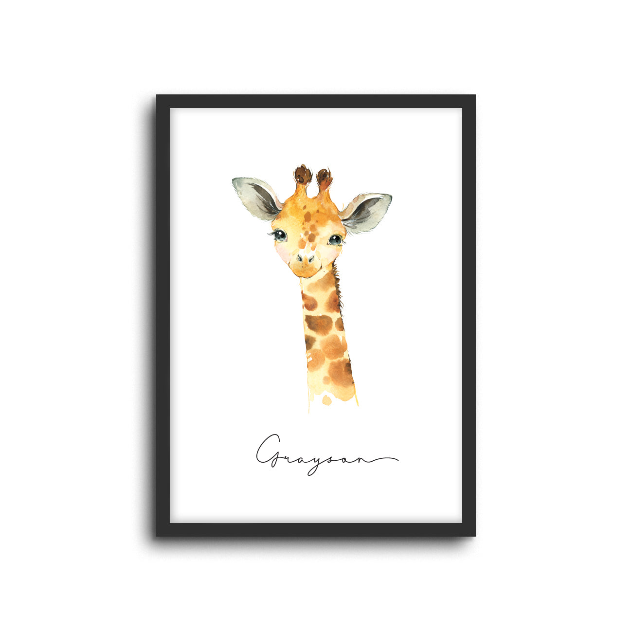 Giraffe Wall Print Baby Kids Room Nursery Art Custom Name