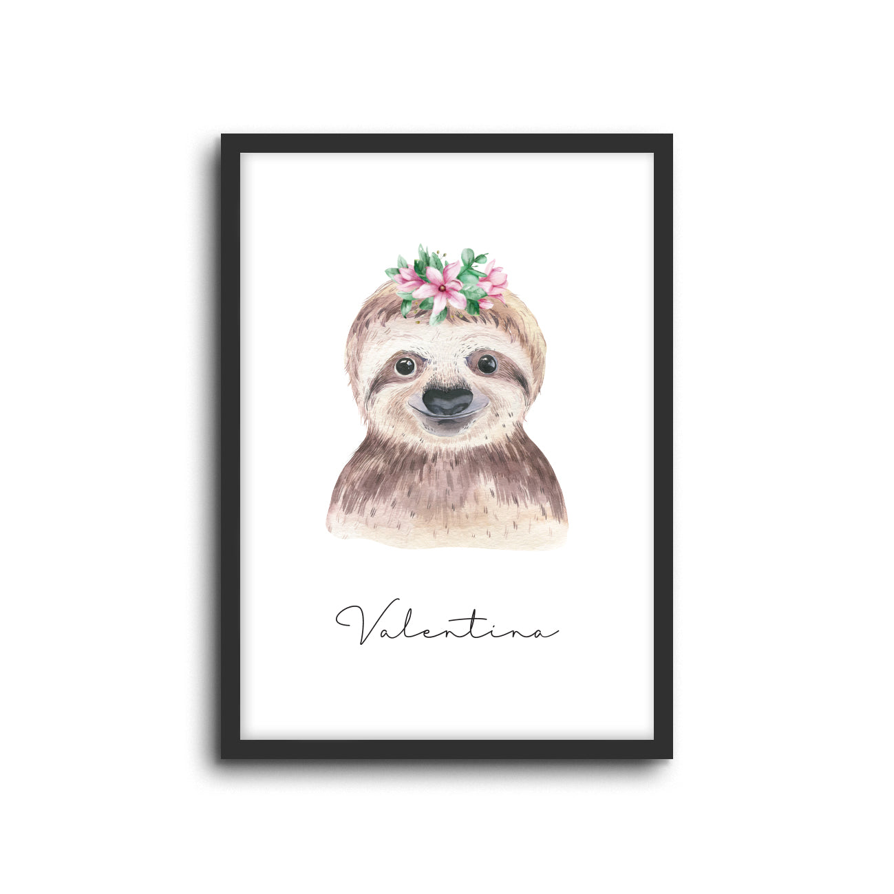 Sloth Wall Print Baby Kids Room Nursery Art Custom Name