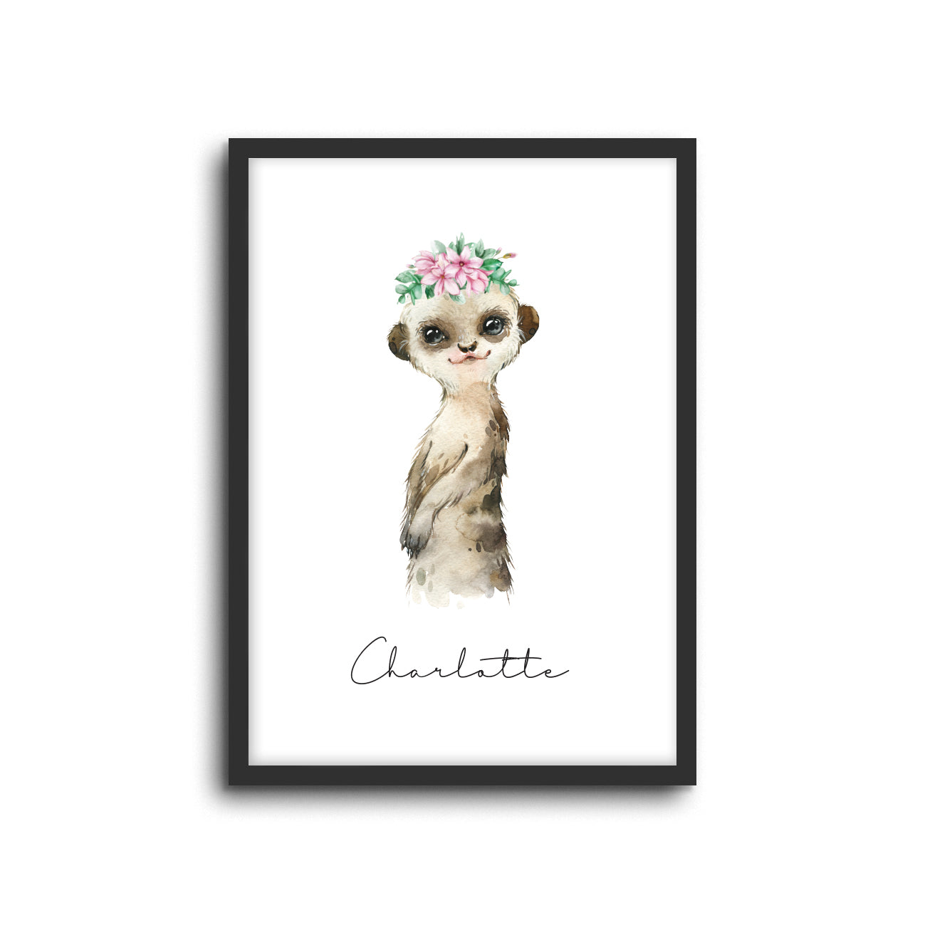 Meerkat Wall Print Baby Kids Room Nursery Art Custom Name