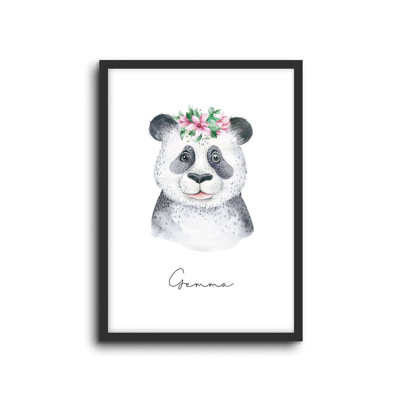 Panda Wall Print Baby Kids Room Nursery Art Custom Name