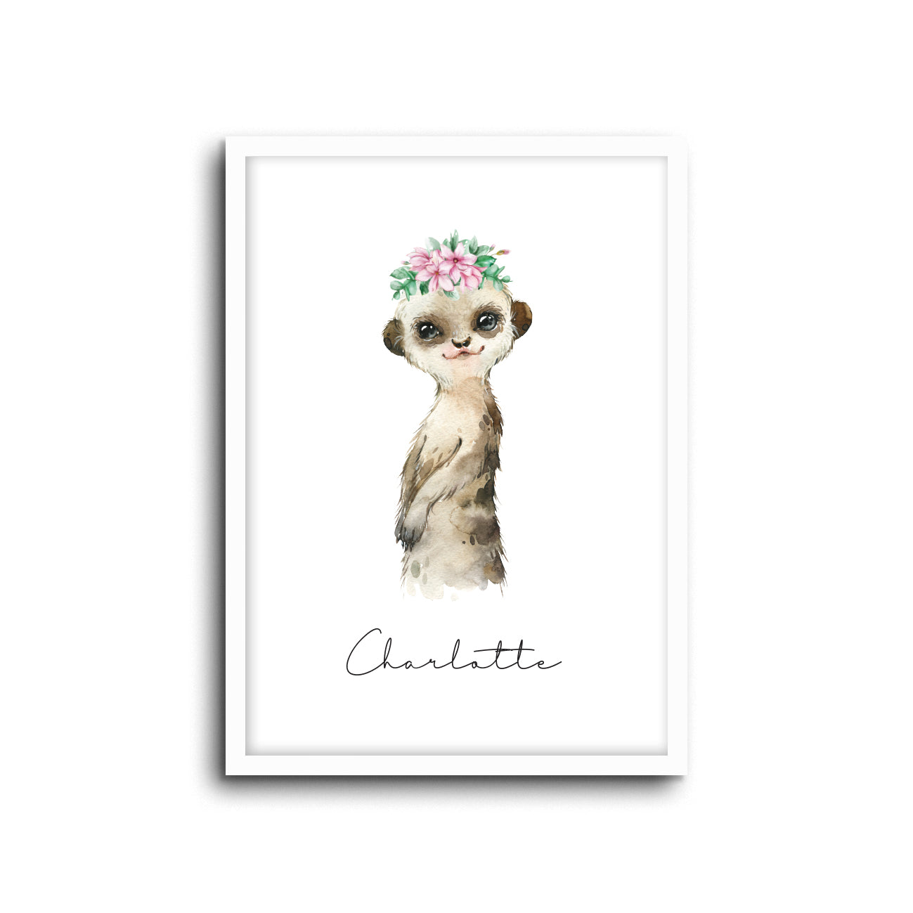 Meerkat Wall Print Baby Kids Room Nursery Art Custom Name