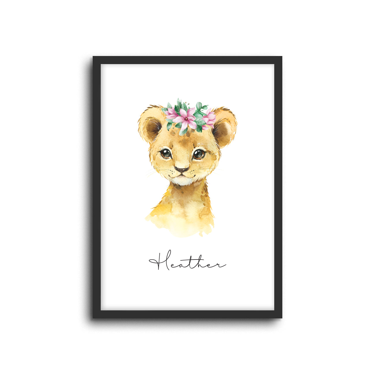 Lion Wall Print Baby Kids Room Nursery Art Custom Name