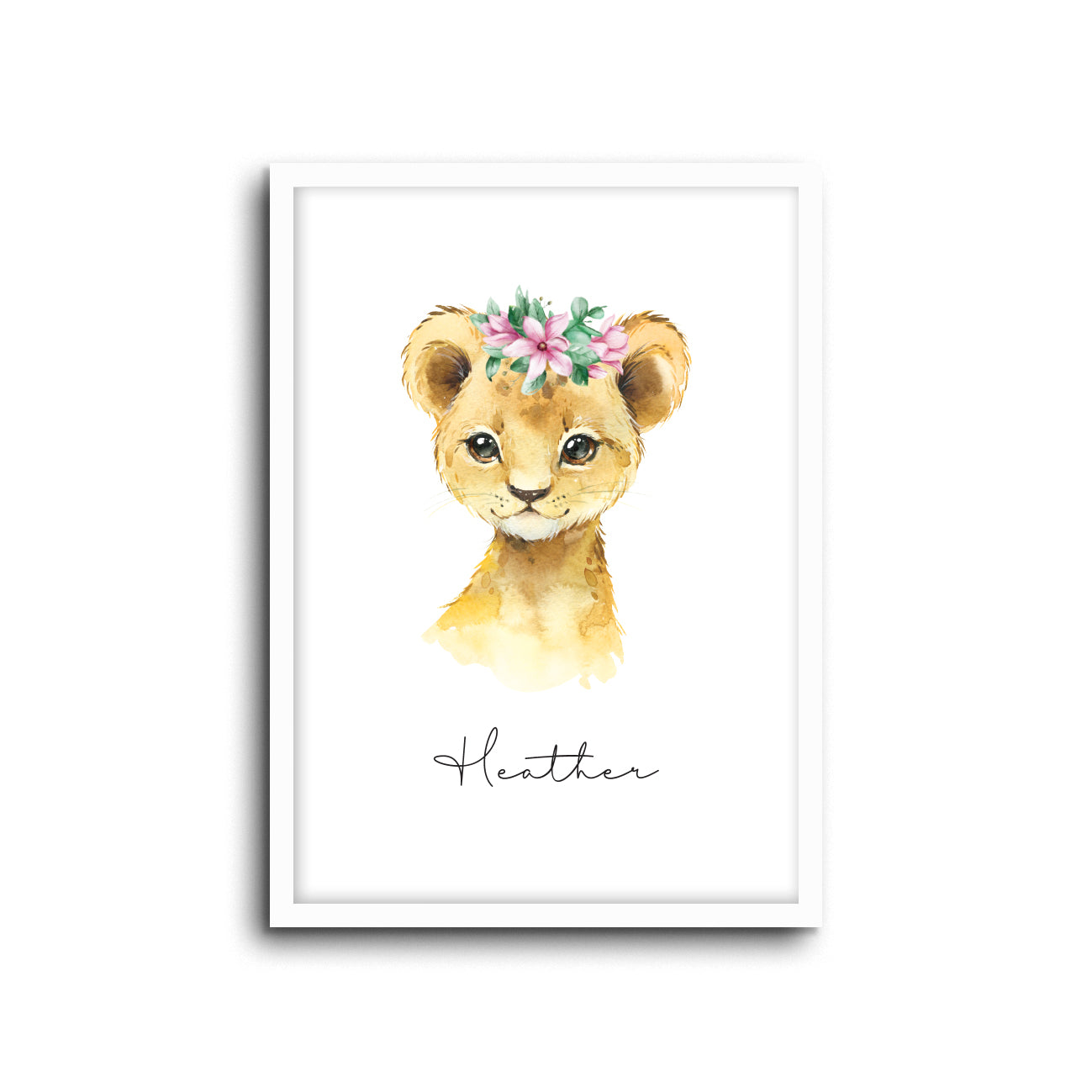 Lion Wall Print Baby Kids Room Nursery Art Custom Name