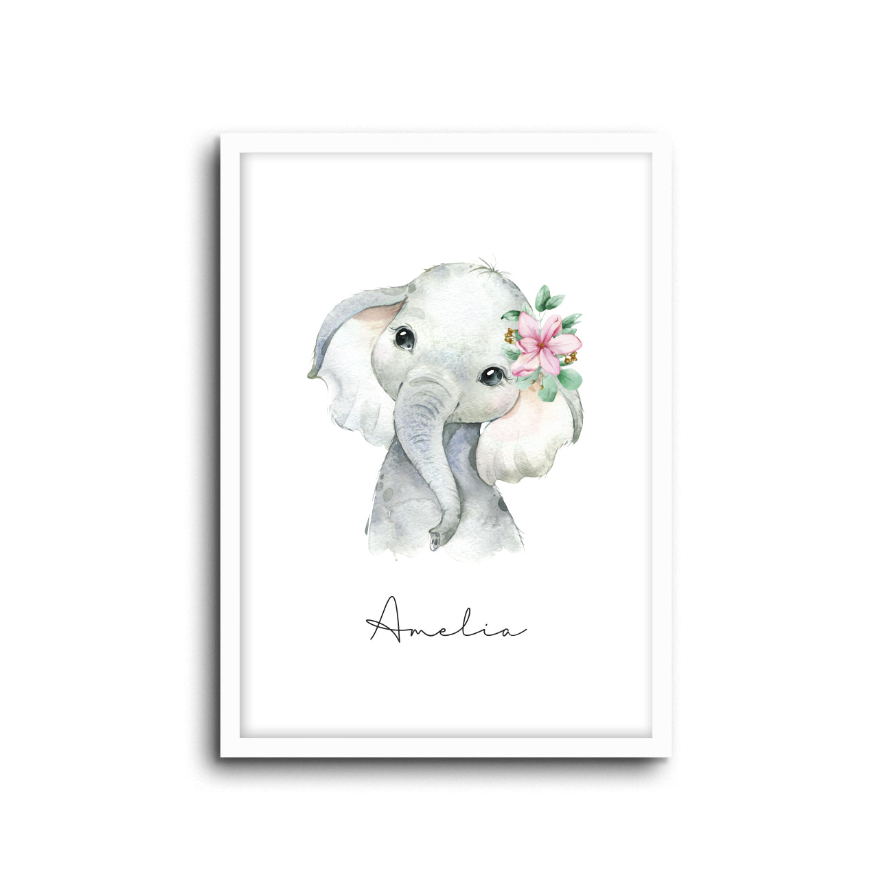 Elephant Wall Print Baby Kids Room Nursery Art Custom Name