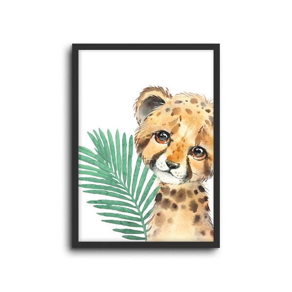 Safari Cheetah Wall Print Baby Kids Room Nursery Art
