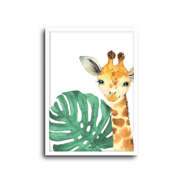 Safari Giraffe Wall Print Baby Kids Room Nursery Art