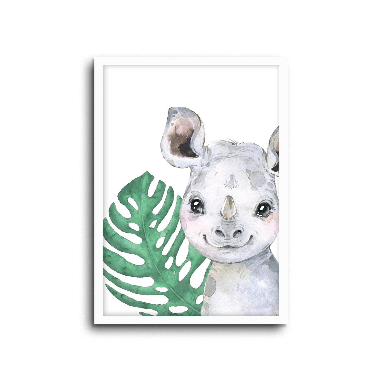 Safari Rhino Wall Print Baby Kids Room Nursery Art