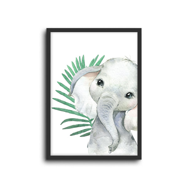 Safari Elephant Wall Print Baby Kids Room Nursery Art