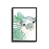 Safari Hippo Wall Print Baby Kids Room Nursery Art