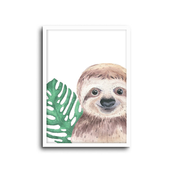 Sloth Cheetah Wall Print Baby Kids Room Nursery Art