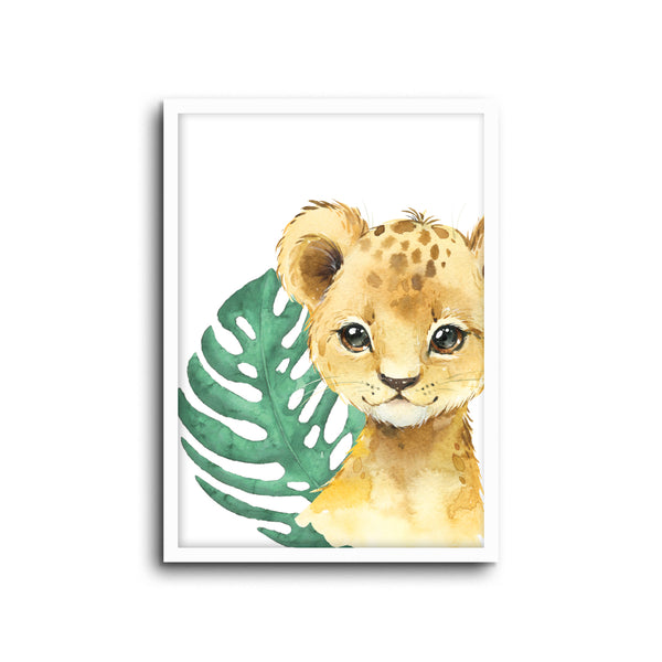 Safari Lion Wall Print Baby Kids Room Nursery Art