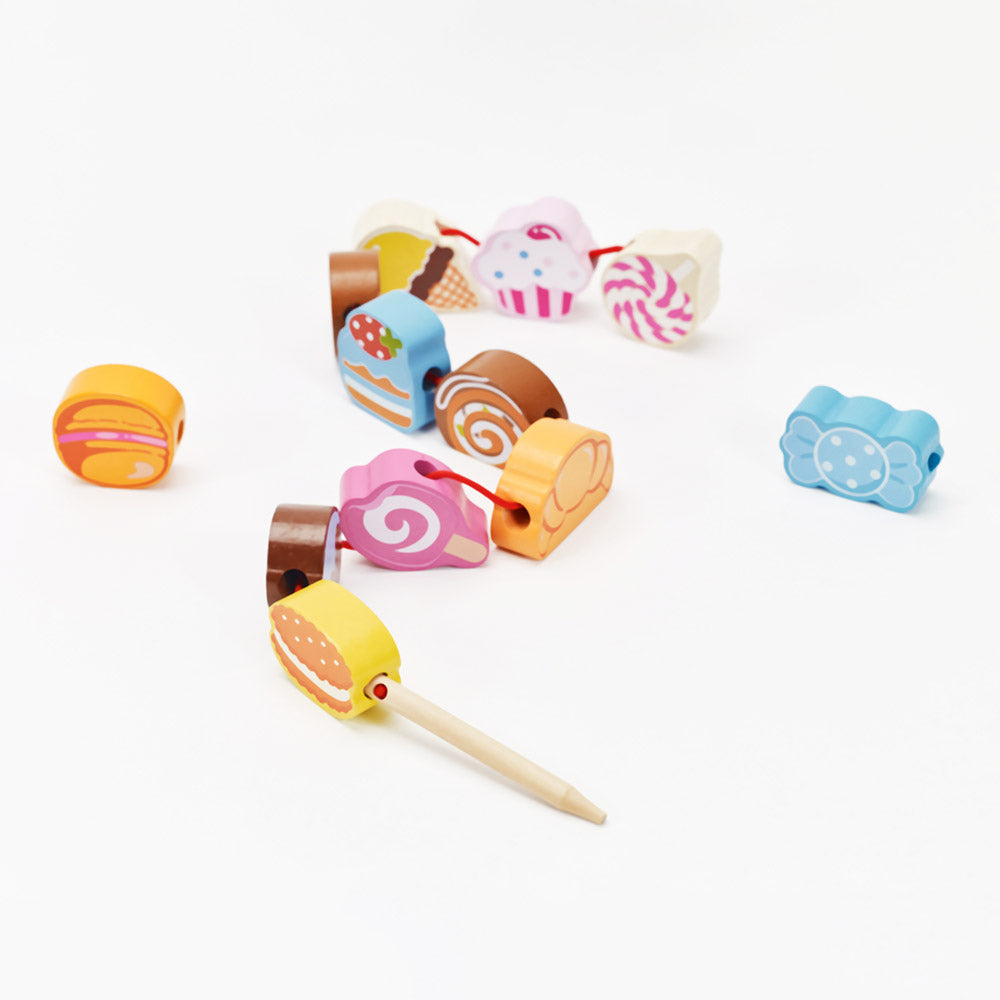 Classic World wooden Dessert Beads for toddler and kids