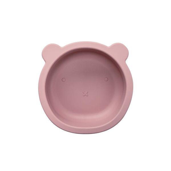 Silicone Suction Bear Bowl | Dusty Pink for baby and kids feeding