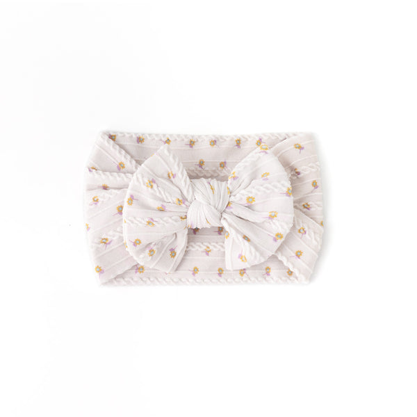 Cable Bow Headband - Fantasy for baby, newborn and infant. Cute and beautiful. One size fit all